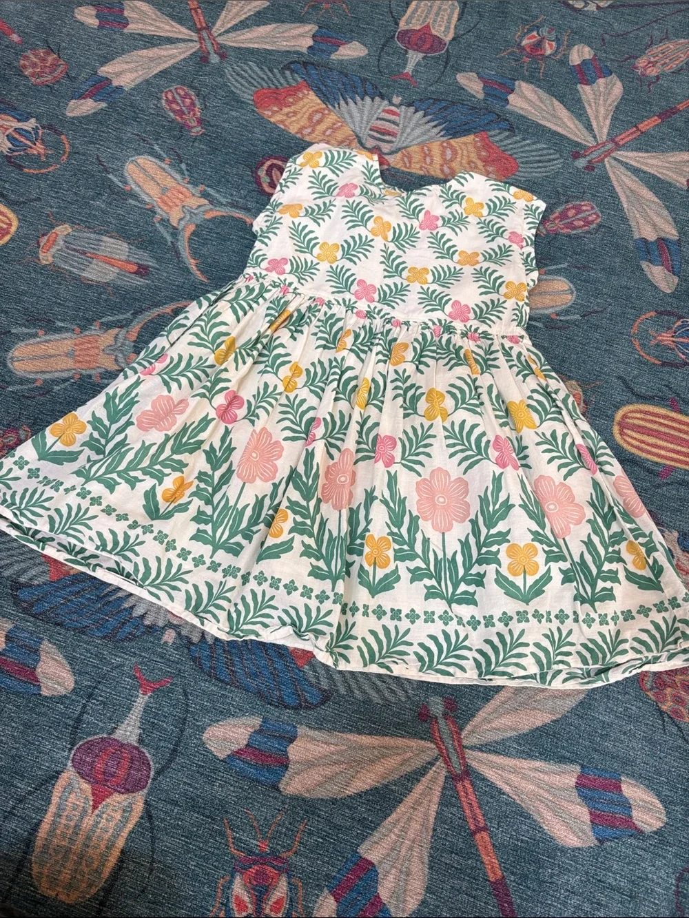 Pink Chicken Adaline Floral Print Girls' Dress with Pink & Yellow Blooms 8